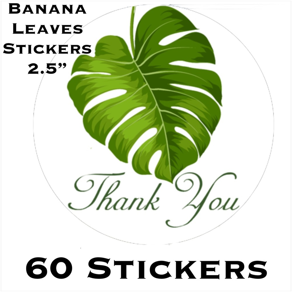 60 2.5” Banana Leaves Stickers PRICE IS FIRM - Picture 3 of 6